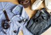 flat lay of men casual fashion outfits on wooden b p8xwehx